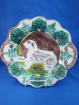 Majolica Dog Plates